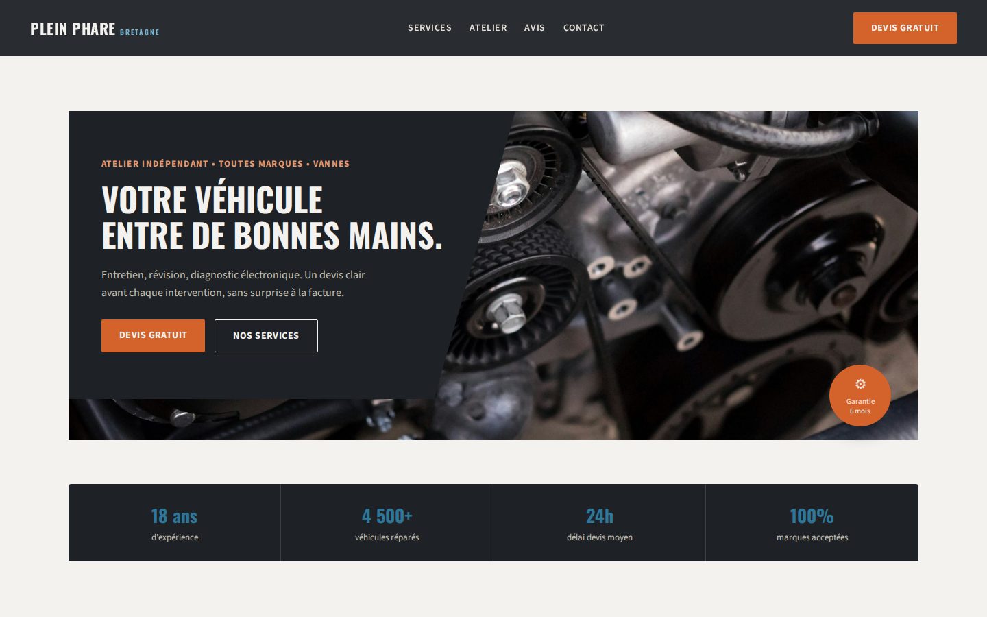 Page d’accueil du site Plein Phare